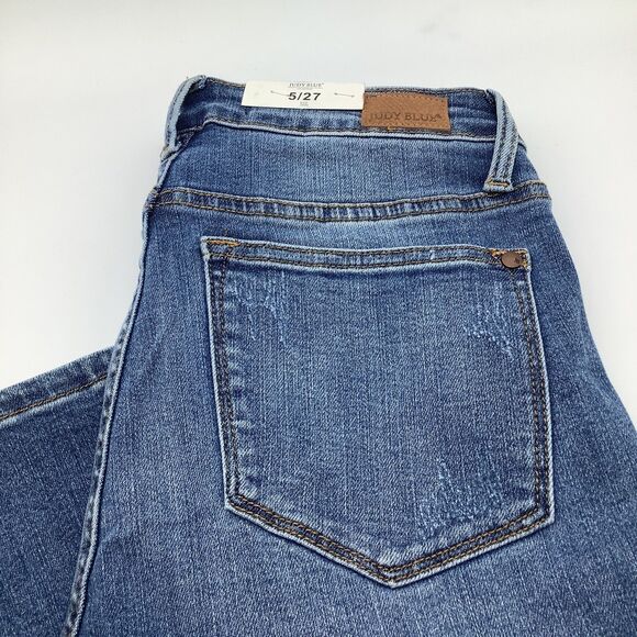 Judy Blue Womens Skinny High Waist Lemon Patch Distressed Jeans Size 5/27 NWT - Picture 1 of 13